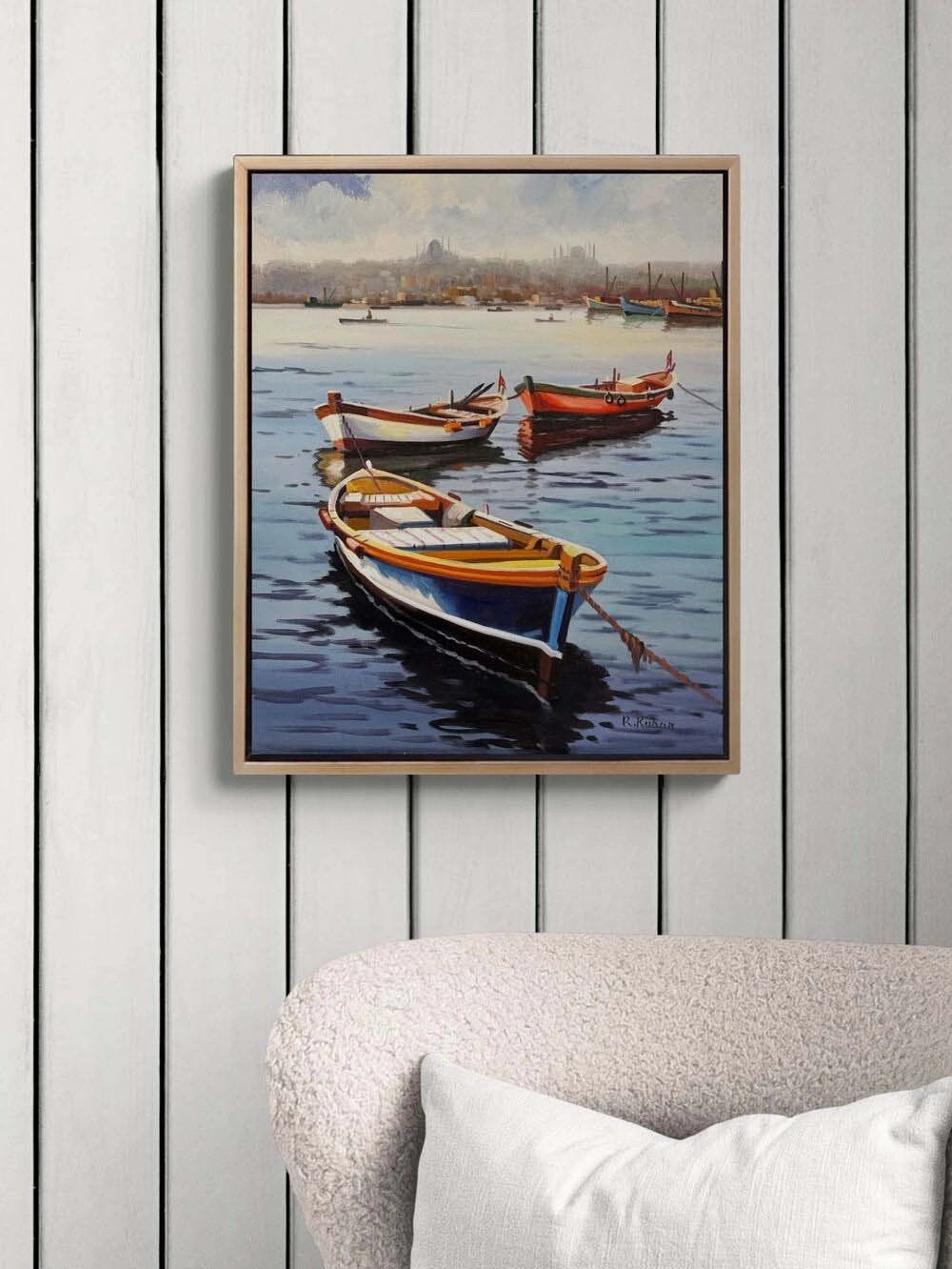 Sulara Düşen Işık Yağlı Boya Tablosu