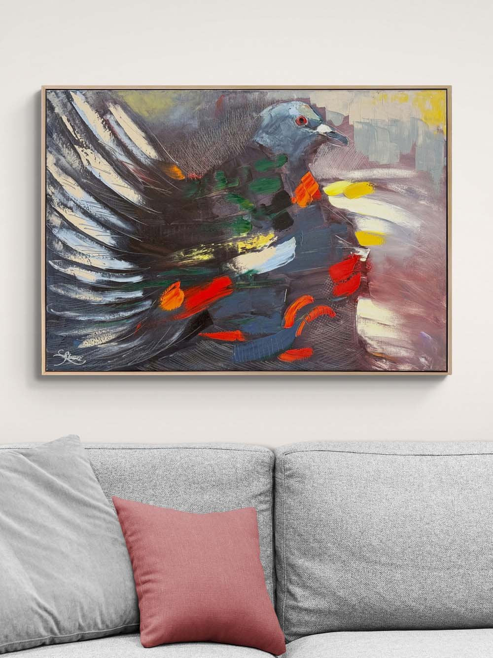 Güvercin Gölgesi Yağlı Boya Tablosu