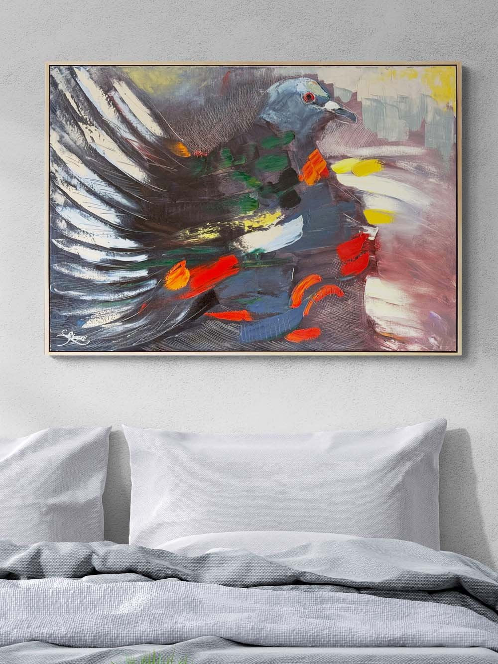 Güvercin Gölgesi Yağlı Boya Tablosu