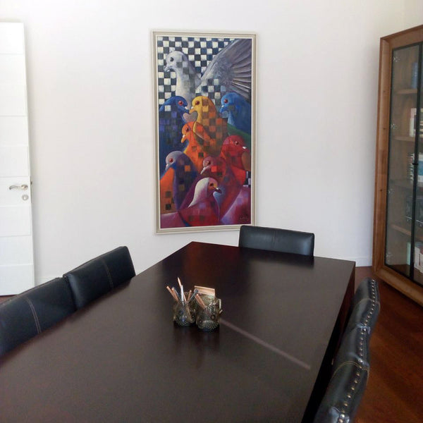 Simurg dekor tablo müşterimizin evinde dekorasyon örneği