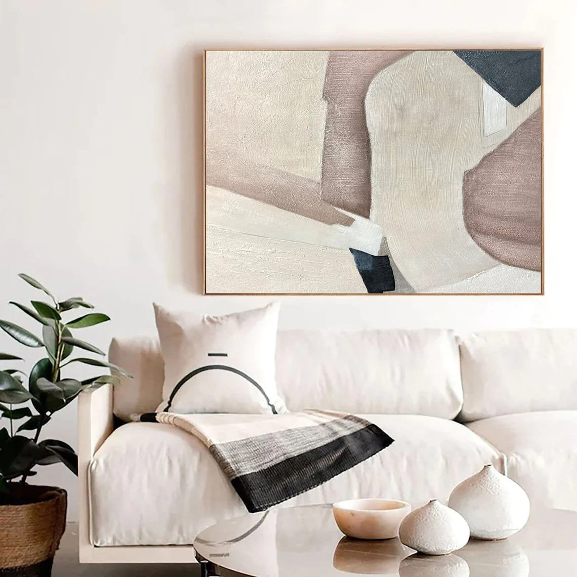 Toprak Tonlarının İzleri Siparişe Özel Soyut Yağlı Boya Tablo