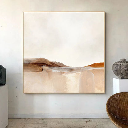Kahve Tonları Minimalist Siparişe Özel Soyut Yağlı Boya Tablo