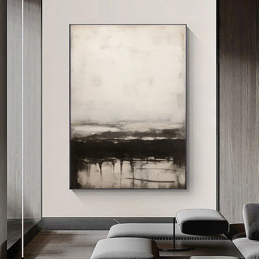 Gri Siyah İskandinav Soyut Siparişe Özel Soyut Yağlı Boya Tablo