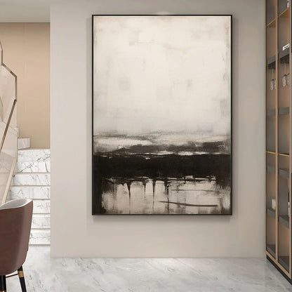 Gri Siyah İskandinav Soyut Siparişe Özel Soyut Yağlı Boya Tablo