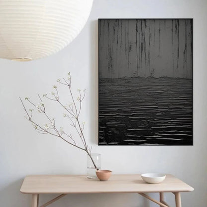 Siyah Doku Soyut Siparişe Özel Soyut Yağlı Boya Tablo