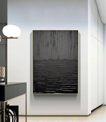 Siyah Doku Soyut Siparişe Özel Soyut Yağlı Boya Tablo