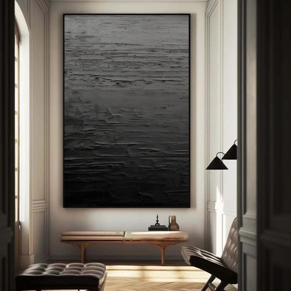 Modern Siyah Doku Siparişe Özel Yağlı Boya Tablo