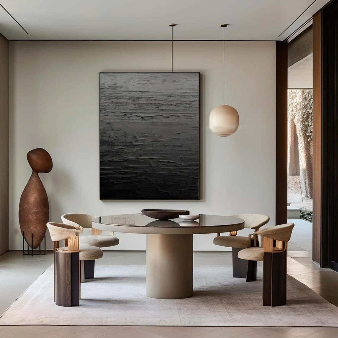 Modern Siyah Doku Siparişe Özel Yağlı Boya Tablo