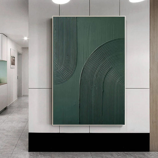 Yeşil Fonlu İzler Siparişe Özel Yağlı Boya Tablo
