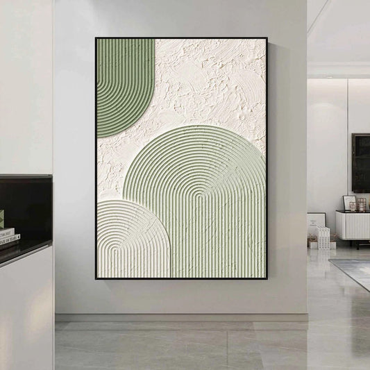 Yeşil Krem İzler Siparişe Özel Yağlı Boya Tablo