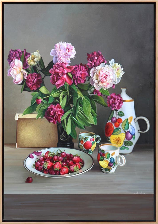 Karanfil Kokulu Çay Saati Siparişe Özel Yağlı Boya Tablo