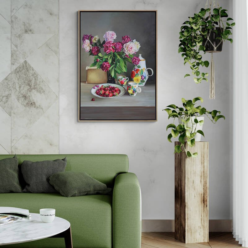 Karanfil Kokulu Çay Saati Siparişe Özel Yağlı Boya Tablo