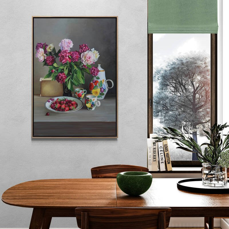 Karanfil Kokulu Çay Saati Siparişe Özel Yağlı Boya Tablo