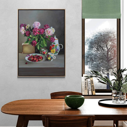 Karanfil Kokulu Çay Saati Siparişe Özel Yağlı Boya Tablo