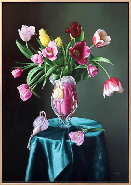 Vazodaki Laleler Siparişe Özel Yağlı Boya Tablo