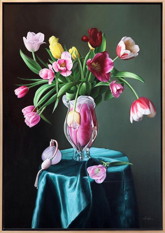 Vazodaki Laleler Siparişe Özel Yağlı Boya Tablo