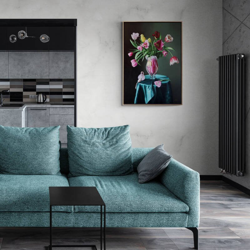 Vazodaki Laleler Siparişe Özel Yağlı Boya Tablo