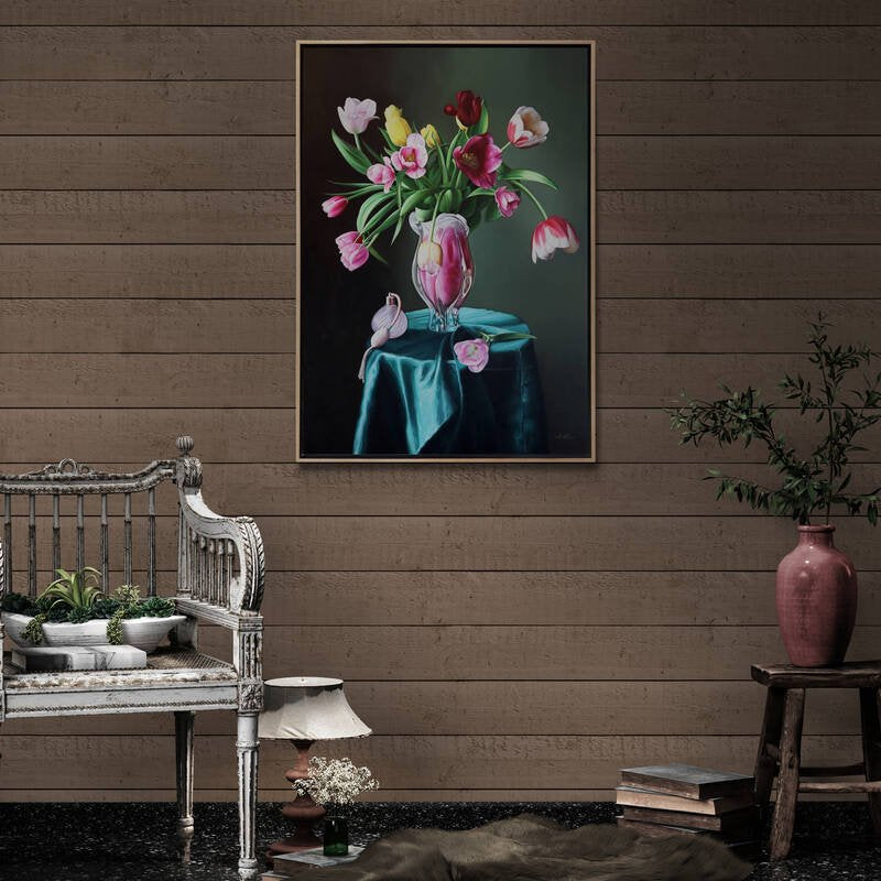 Vazodaki Laleler Siparişe Özel Yağlı Boya Tablo