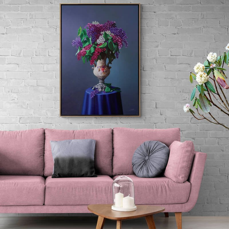 Vazodaki Leylaklar Siparişe Özel Yağlı Boya Tablo