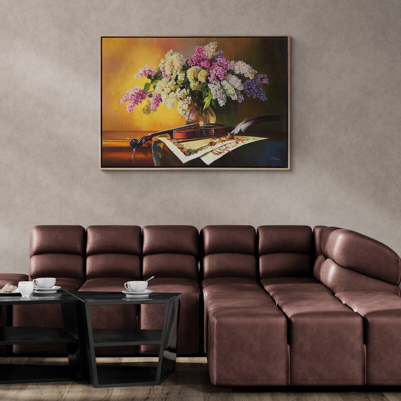 Kemanın Melodisiyle Leylaklar Siparişe Özel Yağlı Boya Tablo