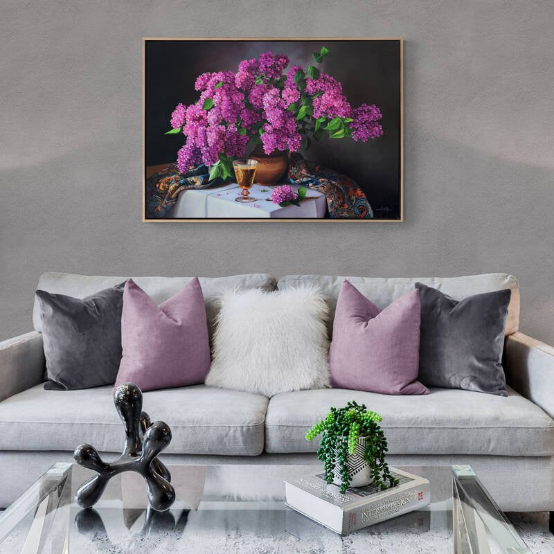 Vazoda Pembe Leylaklar Siparişe Özel Yağlı Boya Tablo