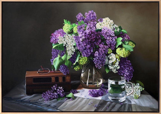 Masada Renkli Leylaklar Siparişe Özel Yağlı Boya Tablo