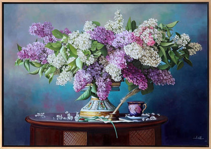 Leylaklarla Dolu Vazo Siparişe Özel Yağlı Boya Tablo