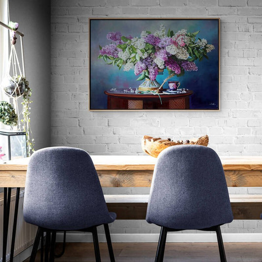 Leylaklarla Dolu Vazo Siparişe Özel Yağlı Boya Tablo