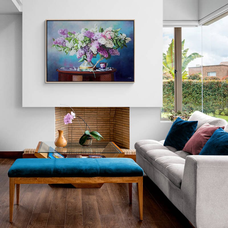 Leylaklarla Dolu Vazo Siparişe Özel Yağlı Boya Tablo