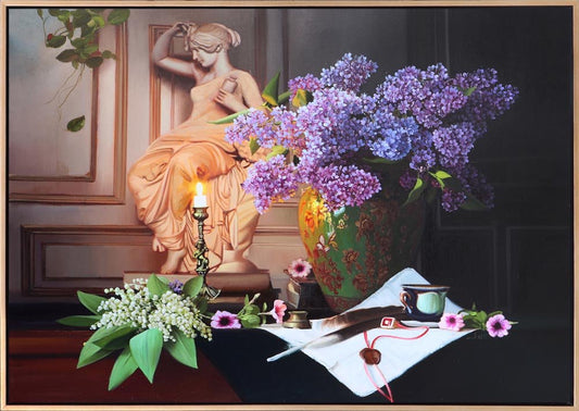 Leylaklar ve Heykelin Büyüsü Siparişe Özel Yağlı Boya Tablo