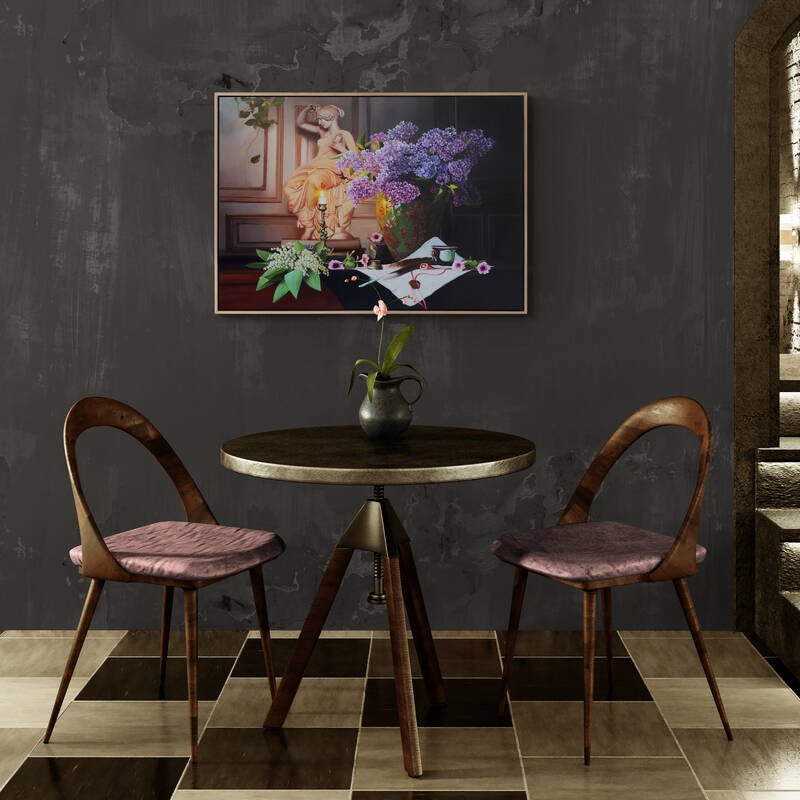 Leylaklar ve Heykelin Büyüsü Siparişe Özel Yağlı Boya Tablo