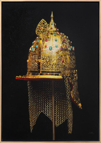 Fatih Sultan Mehmet Miğferi Siparişe Özel Yağlı Boya Tablo