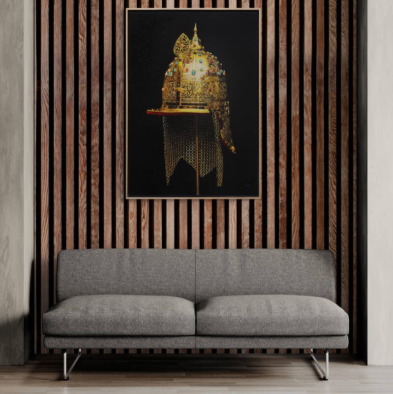 Fatih Sultan Mehmet Miğferi Siparişe Özel Yağlı Boya Tablo