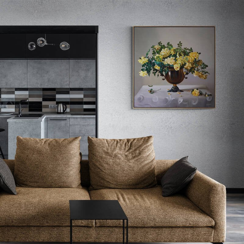 Sarı Güller Siparişe Özel Yağlı Boya Tablo