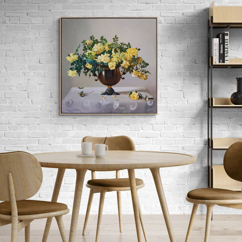 Sarı Güller Siparişe Özel Yağlı Boya Tablo