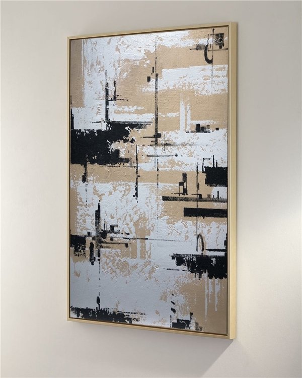 Kahve Tonu ve Siyah Siparişe Özel Soyut Yağlı Boya Tablo