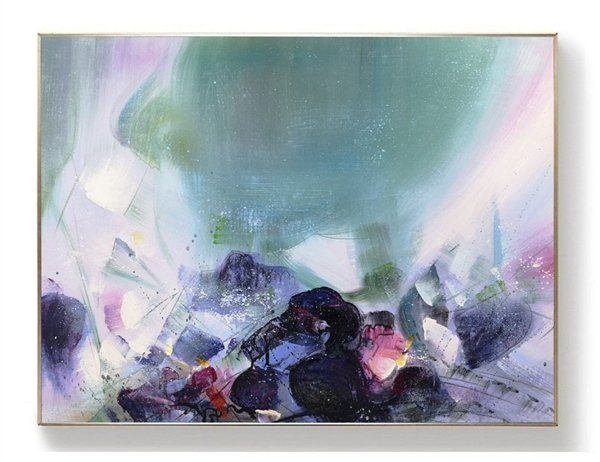 Mavi Pembe Modern Siparişe Özel Soyut Yağlı Boya Tablo