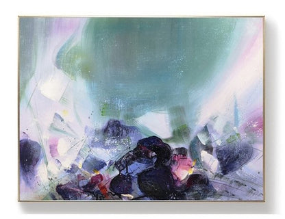 Mavi Pembe Modern Siparişe Özel Soyut Yağlı Boya Tablo