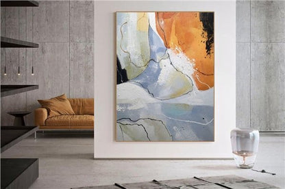 Modern Renkli Desenler Siparişe Özel Soyut Yağlı Boya Tablo