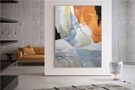 Modern Renkli Desenler Siparişe Özel Soyut Yağlı Boya Tablo