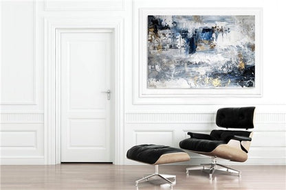 Gri Siparişe Özel Soyut Yağlı Boya Tablo