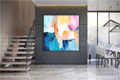 Modern Renkler Siparişe Özel Soyut Yağlı Boya Tablo