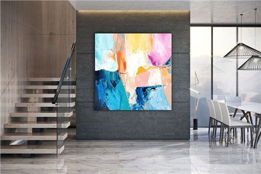 Modern Renkler Siparişe Özel Soyut Yağlı Boya Tablo