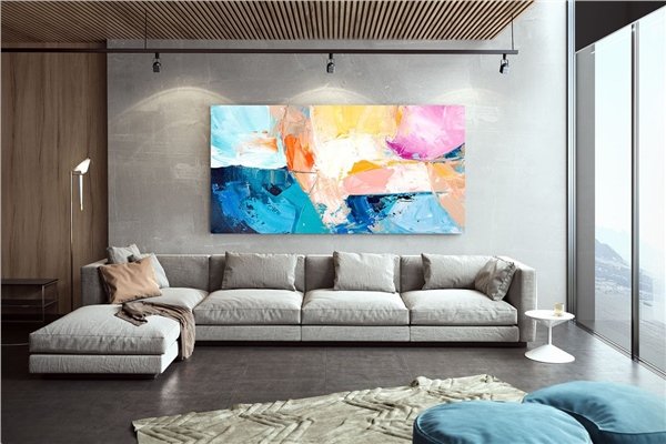 Modern Renkler Siparişe Özel Soyut Yağlı Boya Tablo