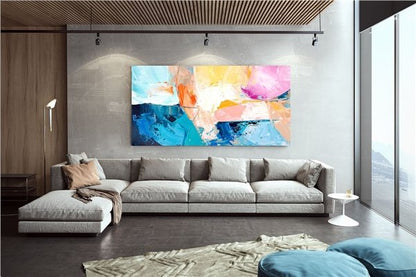 Modern Renkler Siparişe Özel Soyut Yağlı Boya Tablo