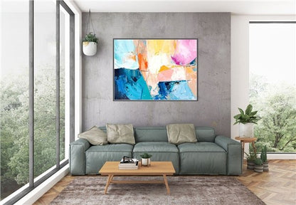 Modern Renkler Siparişe Özel Soyut Yağlı Boya Tablo