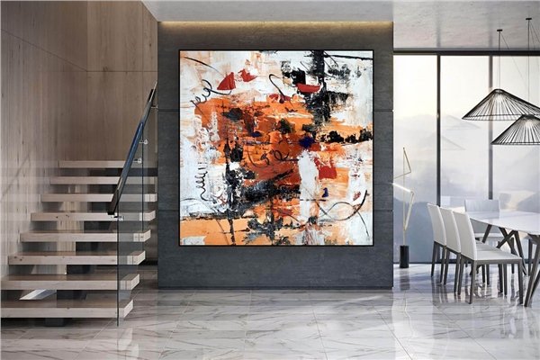 İskandinav Modern Çağdaş Siparişe Özel Soyut Yağlı Boya Tablo