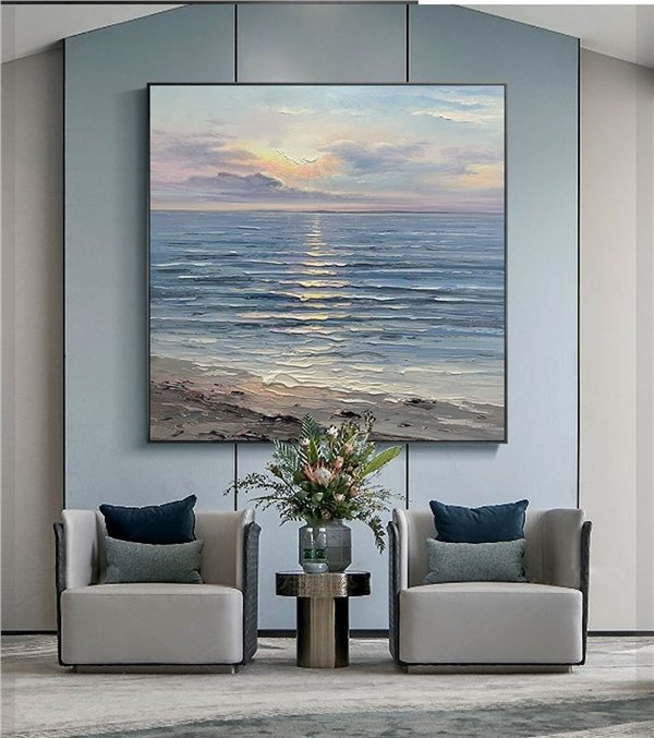 Deniz Manzarası Modern Siparişe Özel Soyut Yağlı Boya Tablo