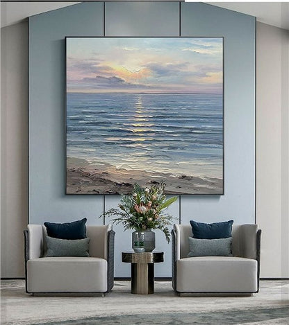 Deniz Manzarası Modern Siparişe Özel Soyut Yağlı Boya Tablo