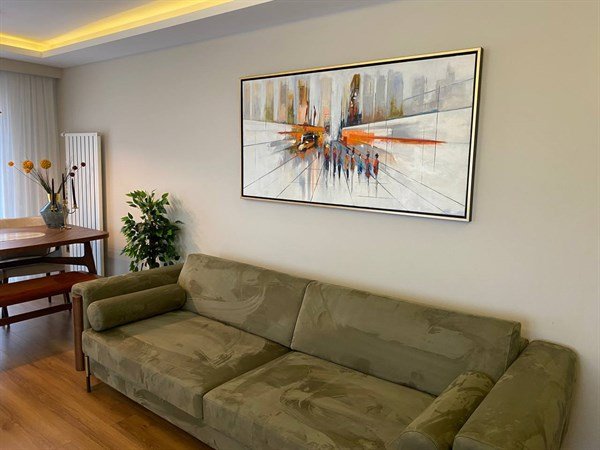 Şehir Sokak İnsanlar Siparişe Özel Soyut Yağlı Boya Tablo